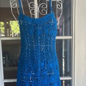 J. Crew Blue Crochet Midi Dress